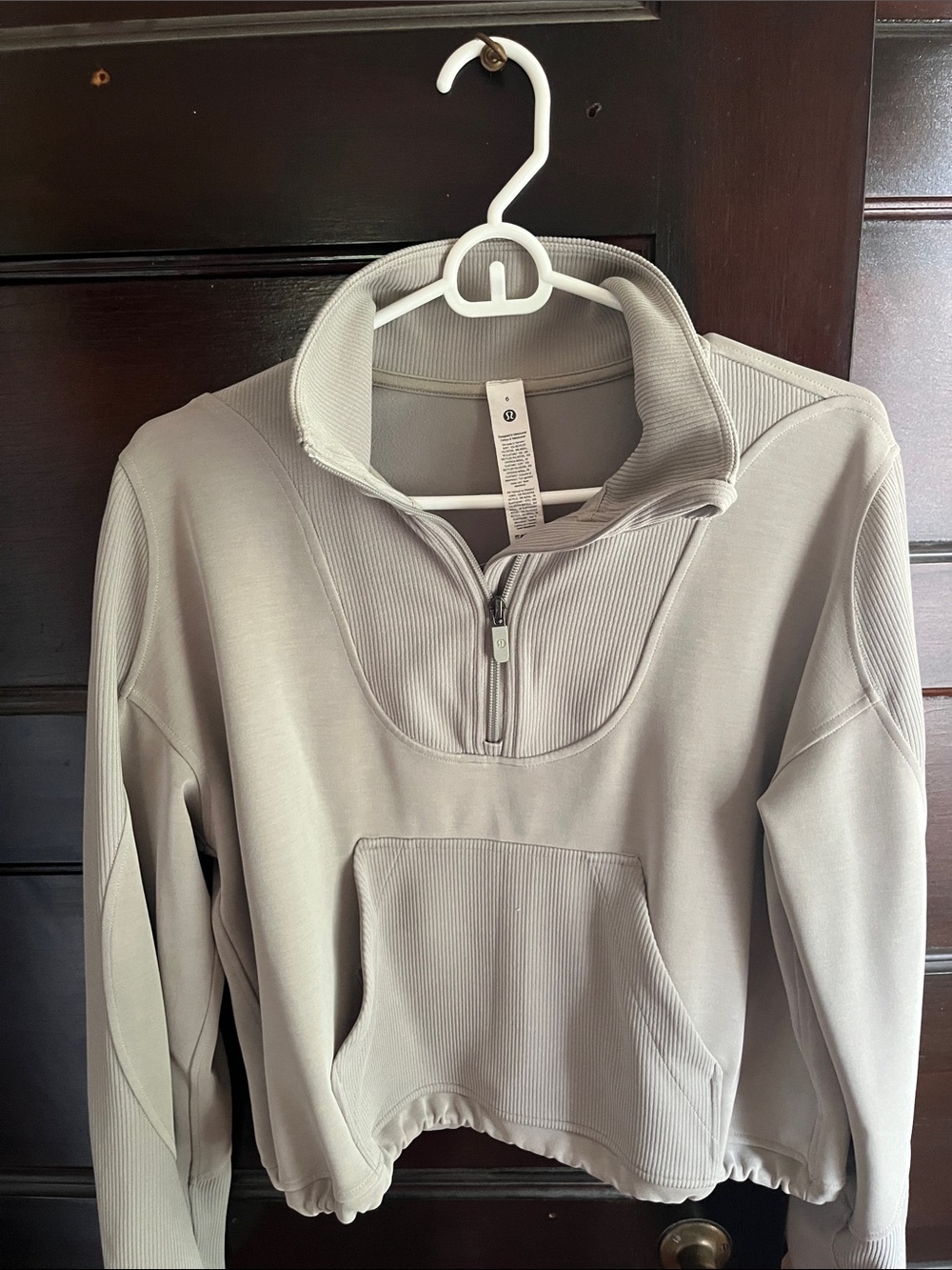 lululemon athletica Light Gray Quarter-Zip Pullover Sweater